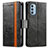Leather Case Stands Flip Cover Holder S02D for Motorola Moto G51 5G Black