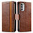 Leather Case Stands Flip Cover Holder S02D for Motorola Moto G52j 5G