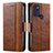 Leather Case Stands Flip Cover Holder S02D for Motorola Moto G60s