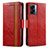 Leather Case Stands Flip Cover Holder S02D for OnePlus Nord N300 5G Red
