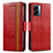 Leather Case Stands Flip Cover Holder S02D for Oppo K10 5G India Red