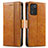 Leather Case Stands Flip Cover Holder S02D for Oppo K9S 5G