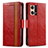 Leather Case Stands Flip Cover Holder S02D for Oppo Reno7 4G Red