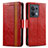 Leather Case Stands Flip Cover Holder S02D for Oppo Reno8 5G Red