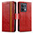 Leather Case Stands Flip Cover Holder S02D for Oppo Reno9 5G Red