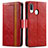 Leather Case Stands Flip Cover Holder S02D for Samsung Galaxy A20e Red