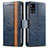 Leather Case Stands Flip Cover Holder S02D for Samsung Galaxy A71 5G Blue