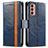 Leather Case Stands Flip Cover Holder S02D for Samsung Galaxy F13 4G Blue