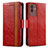 Leather Case Stands Flip Cover Holder S02D for Samsung Galaxy M13 5G Red