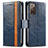 Leather Case Stands Flip Cover Holder S02D for Samsung Galaxy S20 FE (2022) 5G Blue