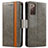 Leather Case Stands Flip Cover Holder S02D for Samsung Galaxy S20 FE (2022) 5G Gray