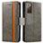 Leather Case Stands Flip Cover Holder S02D for Samsung Galaxy S20 Lite 5G Gray