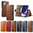 Leather Case Stands Flip Cover Holder S02D for Samsung Galaxy S21 Ultra 5G