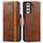 Leather Case Stands Flip Cover Holder S02D for Samsung Galaxy S22 Plus 5G
