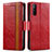 Leather Case Stands Flip Cover Holder S02D for Sony Xperia 10 III Red