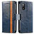 Leather Case Stands Flip Cover Holder S02D for Sony Xperia Ace II Blue