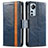 Leather Case Stands Flip Cover Holder S02D for Xiaomi Mi 12 5G Blue