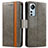 Leather Case Stands Flip Cover Holder S02D for Xiaomi Mi 12 Lite 5G Gray