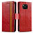 Leather Case Stands Flip Cover Holder S02D for Xiaomi Poco X3 NFC Red