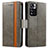 Leather Case Stands Flip Cover Holder S02D for Xiaomi Redmi Note 11 Pro+ Plus 5G Gray