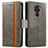 Leather Case Stands Flip Cover Holder S02D for Xiaomi Redmi Note 9 Gray