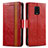 Leather Case Stands Flip Cover Holder S02D for Xiaomi Redmi Note 9 Pro Max Red