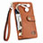 Leather Case Stands Flip Cover Holder S03D for Apple iPhone 13 Pro Brown