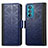 Leather Case Stands Flip Cover Holder S03D for Motorola Moto Edge 30 5G Blue