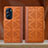 Leather Case Stands Flip Cover Holder S03D for Motorola Moto Edge 30 Pro 5G Brown