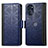 Leather Case Stands Flip Cover Holder S03D for Motorola Moto G 5G (2022) Blue