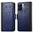 Leather Case Stands Flip Cover Holder S03D for OnePlus Nord N300 5G Blue