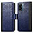 Leather Case Stands Flip Cover Holder S03D for Oppo A57 5G Blue