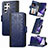 Leather Case Stands Flip Cover Holder S03D for Samsung Galaxy S23 Ultra 5G