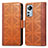 Leather Case Stands Flip Cover Holder S03D for Xiaomi Mi 12S 5G Brown