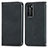 Leather Case Stands Flip Cover Holder S04D for Huawei P40 Black