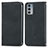 Leather Case Stands Flip Cover Holder S04D for Motorola Moto Edge 20 5G Black