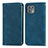 Leather Case Stands Flip Cover Holder S04D for Motorola Moto Edge 20 Lite 5G Blue