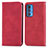 Leather Case Stands Flip Cover Holder S04D for Motorola Moto Edge 20 Pro 5G Red