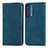 Leather Case Stands Flip Cover Holder S04D for Motorola Moto Edge (2021) 5G Blue