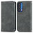 Leather Case Stands Flip Cover Holder S04D for Motorola Moto Edge (2021) 5G Gray