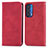 Leather Case Stands Flip Cover Holder S04D for Motorola Moto Edge (2021) 5G Red