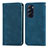 Leather Case Stands Flip Cover Holder S04D for Motorola Moto Edge 30 Pro 5G Blue