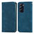 Leather Case Stands Flip Cover Holder S04D for Motorola Moto Edge Plus (2022) 5G Blue