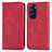 Leather Case Stands Flip Cover Holder S04D for Motorola Moto Edge Plus (2022) 5G Red