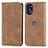 Leather Case Stands Flip Cover Holder S04D for Motorola Moto G 5G (2022)