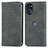 Leather Case Stands Flip Cover Holder S04D for Motorola Moto G 5G (2022) Gray