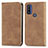 Leather Case Stands Flip Cover Holder S04D for Motorola Moto G Pure