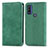 Leather Case Stands Flip Cover Holder S04D for Motorola Moto G Pure Green