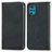 Leather Case Stands Flip Cover Holder S04D for Motorola Moto G22 Black