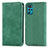 Leather Case Stands Flip Cover Holder S04D for Motorola Moto G22 Green